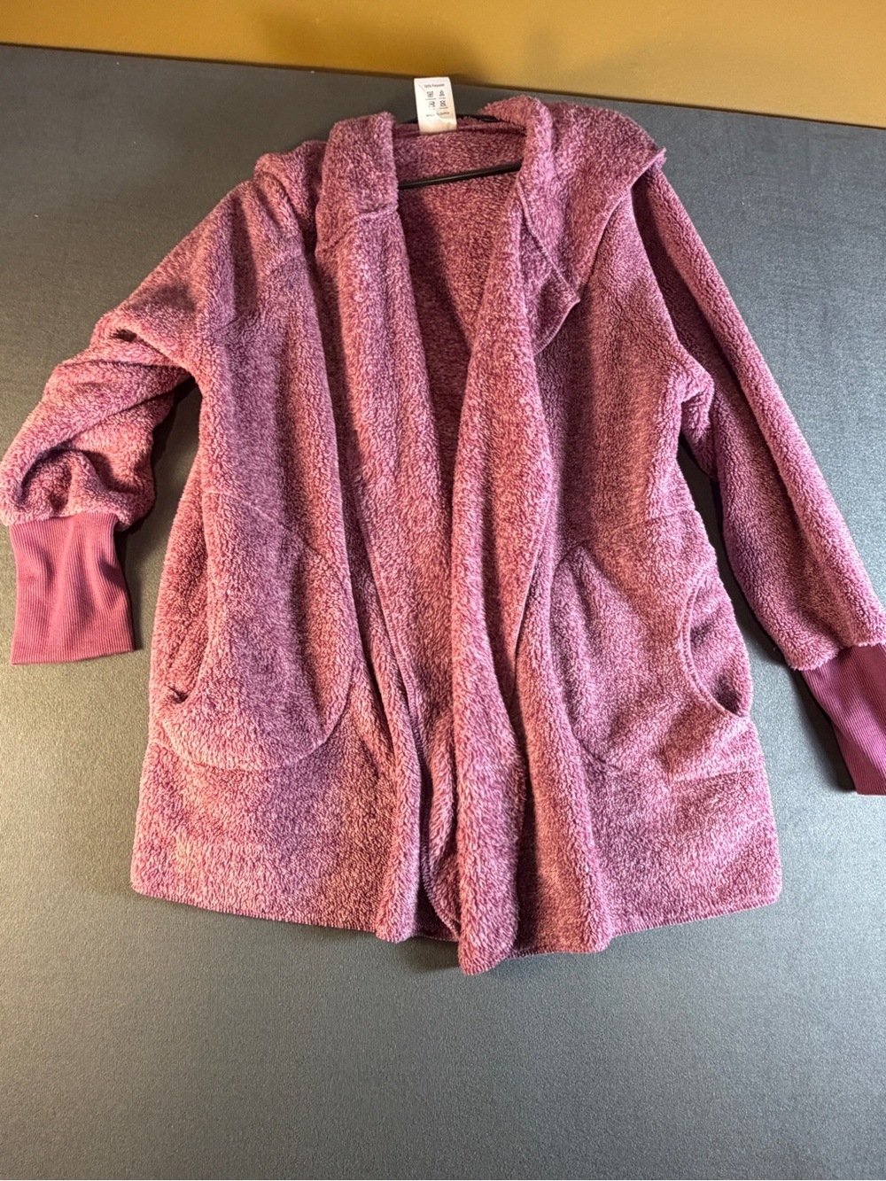 Plush Hooded Teddy Jacket - Mauve